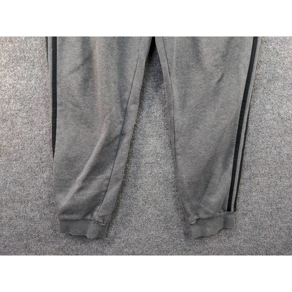 Adidas Athletic Sweatpants Size L Gray Black Stripes 15.5W 27.5 Inseam - Picture 4 of 11